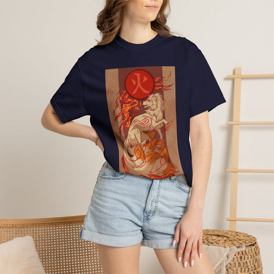 NineTails Pokémon Shirt x Okami Style Tee | Fox T-Shirt | Kitsune Shirt | Japanese Fox Tee | Art Anime Fire Spirit Mythical Creature Apparel