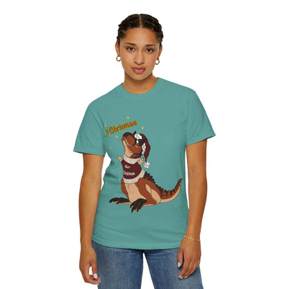 Carnotaurus in Santa Hat | It Christmas Meme | Christmas T-Shirt | Dinosaur Christmas Tee | Dinosaur Lover Gift | Dino Holiday Sweater
