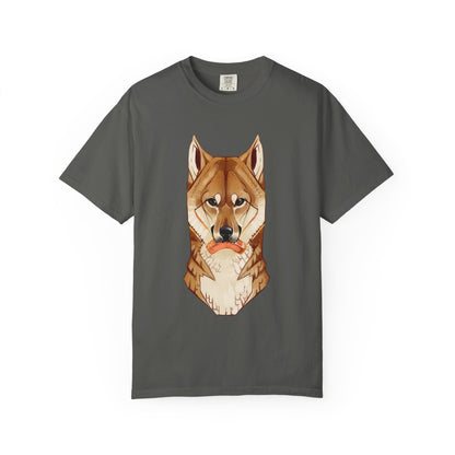 Shiba Inu T-Shirt | Cute Dog Shirt | Shiba Inu Lover Gift | Dog Lover Tee | Japanese Dog Art with Slice of Salmon