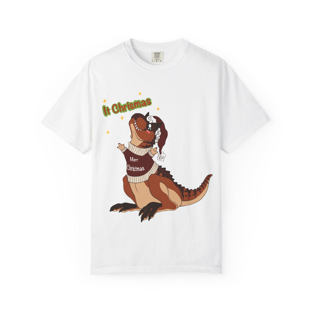 Carnotaurus in Santa Hat | It Christmas Meme | Christmas T-Shirt | Dinosaur Christmas Tee | Dinosaur Lover Gift | Dino Holiday Sweater
