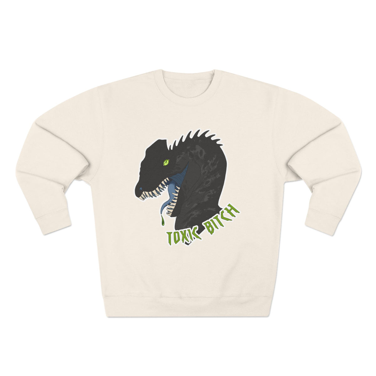 Dilophosaurus Dinosaur "Toxic Bitch" Crewneck Sweatshirt