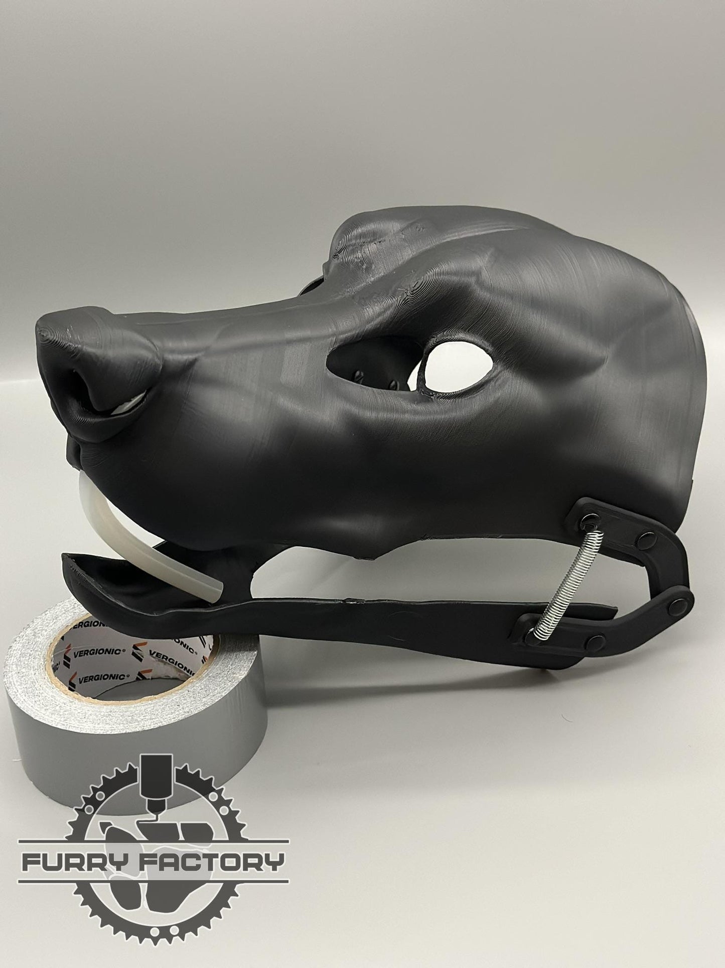 Wolf Fursuit Head Base: Realistischer 3D-gedruckter, beweglicher Kiefer mit Scharnier zum Selbermachen, roh