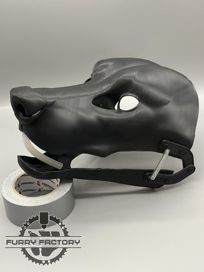 Wolf Fursuit Head Base: Realistischer 3D-gedruckter, beweglicher Kiefer mit Scharnier zum Selbermachen, roh