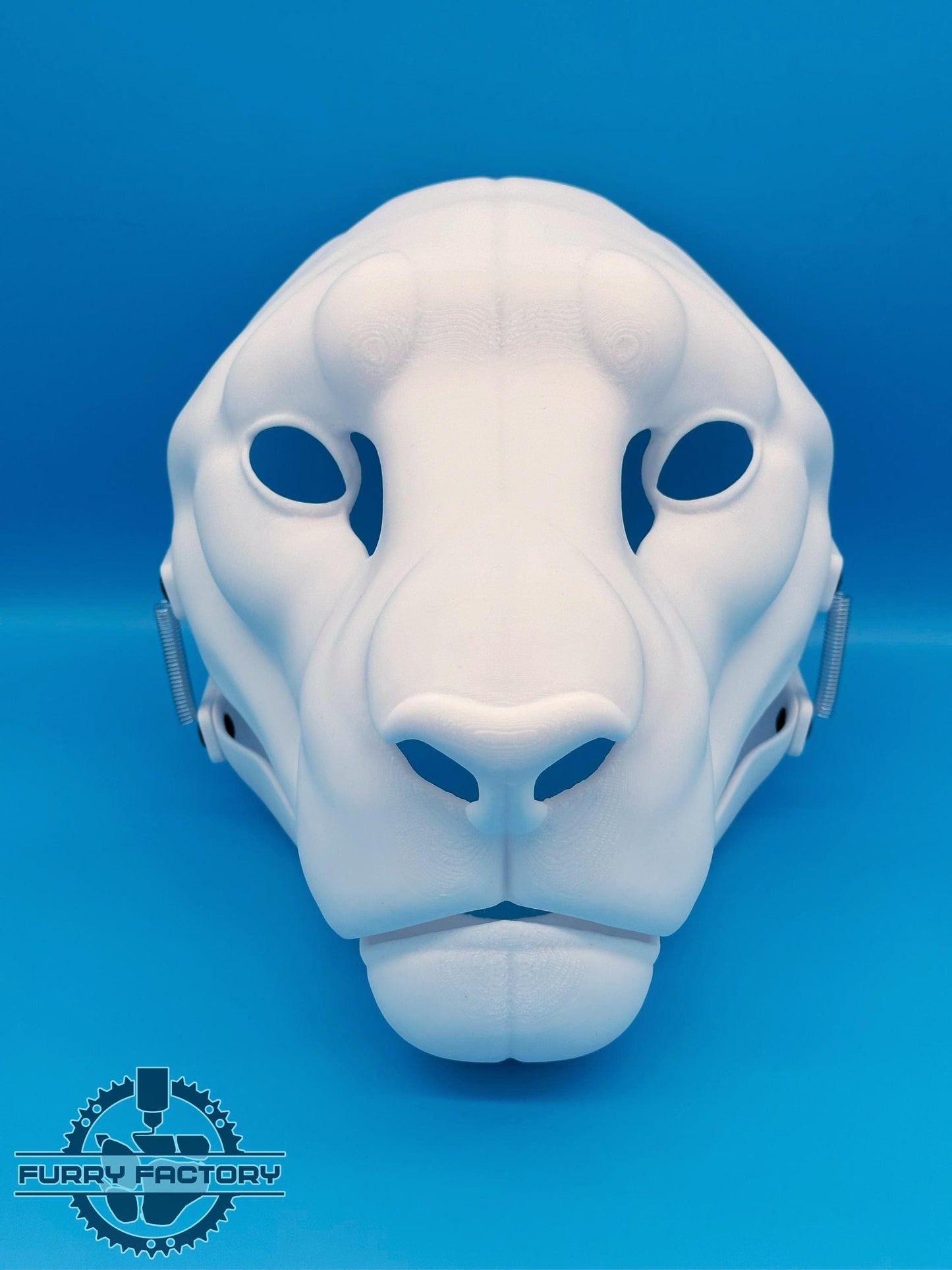 Lion Fursuit Head Base: Realistic 3D Printed Moving Jaw Feline DIY Blank