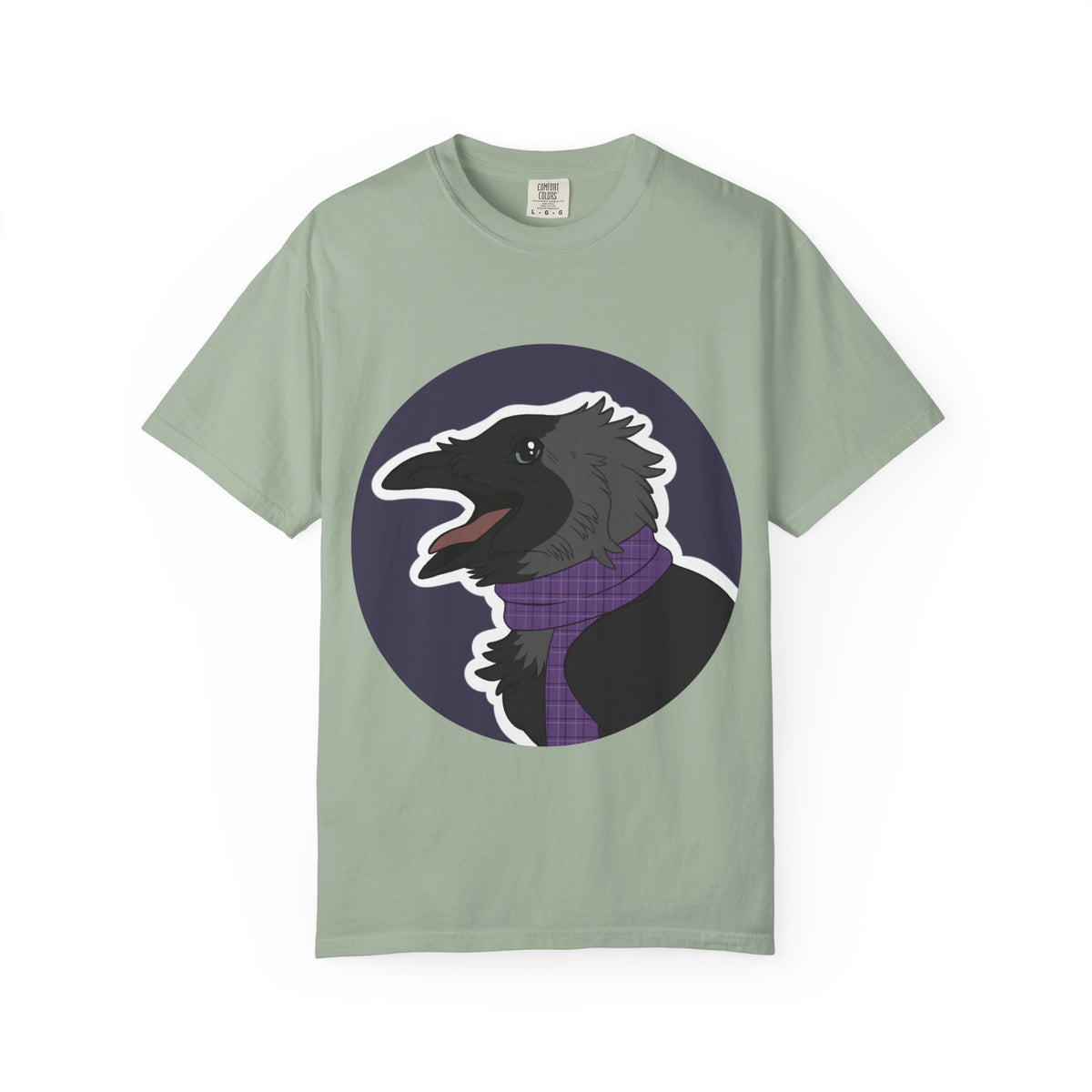 Raven Portrait T-Shirt | Raven with Scarf Graphic Tee