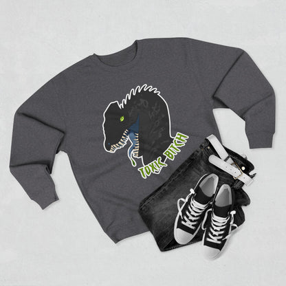 Dilophosaurus Dinosaur "Toxic Bitch" Crewneck Sweatshirt