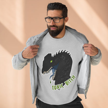 Dilophosaurus Dinosaur "Toxic Bitch" Crewneck Sweatshirt