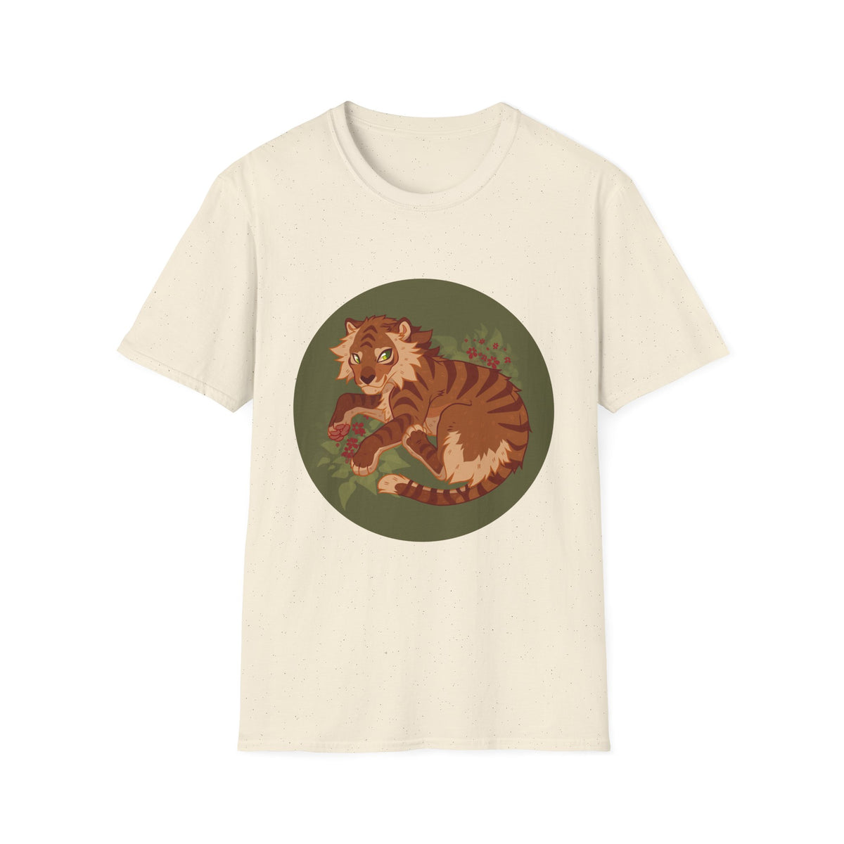 Playful Smilodon Sabertooh Tiger Illustration T-Shirt | Cute Cartoon Saber Cat Tiger Tee