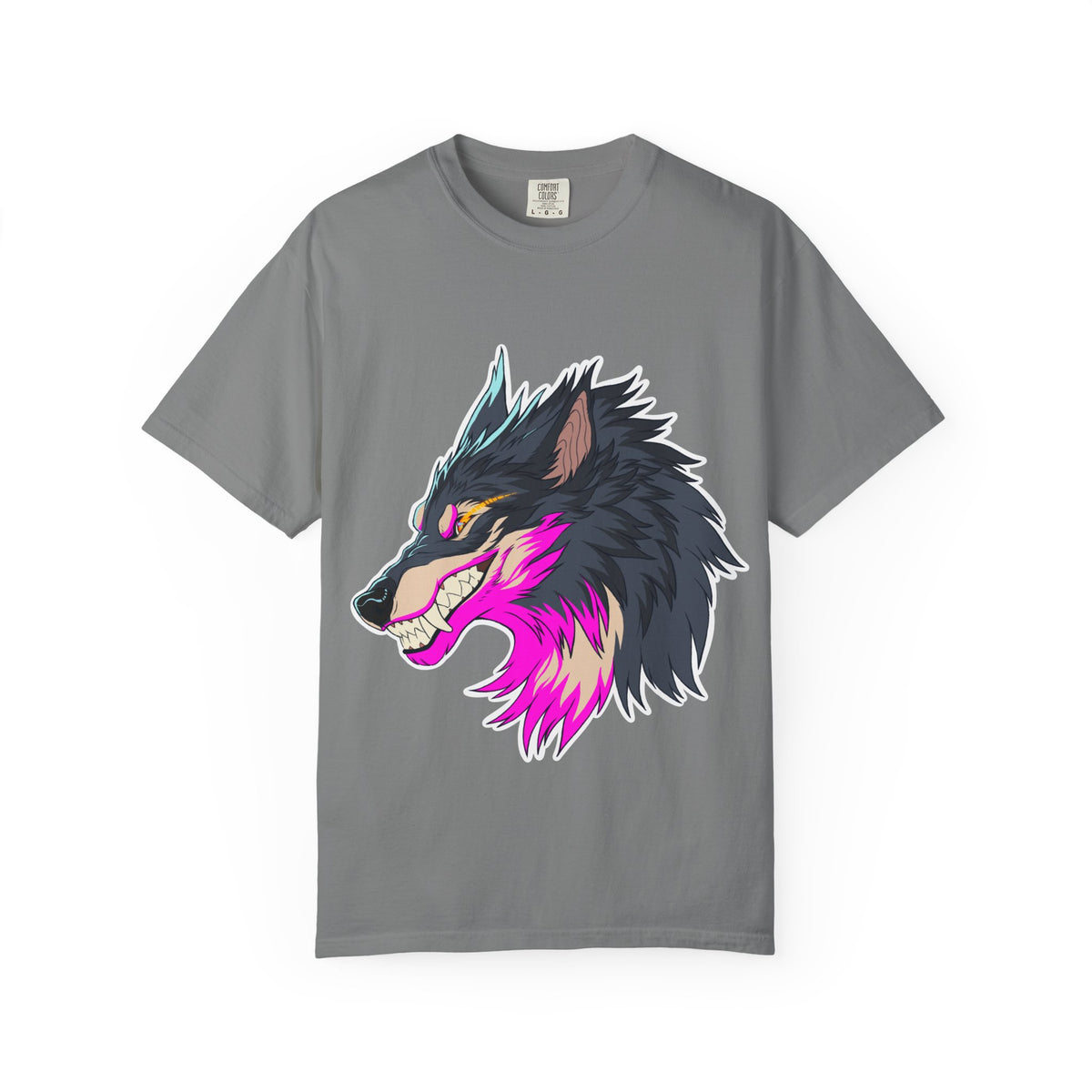 Furry Shirt | Neon Pink Wolf Graphic Tee: Off-Center Art, Furry fandom shirt Fan Gift