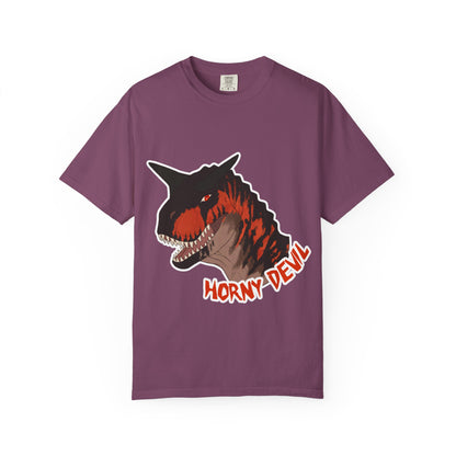 Carnotaurus Dinosaur Graphic Tee: Vintage Zine Style, Ring-Spun Cotton (Adults)