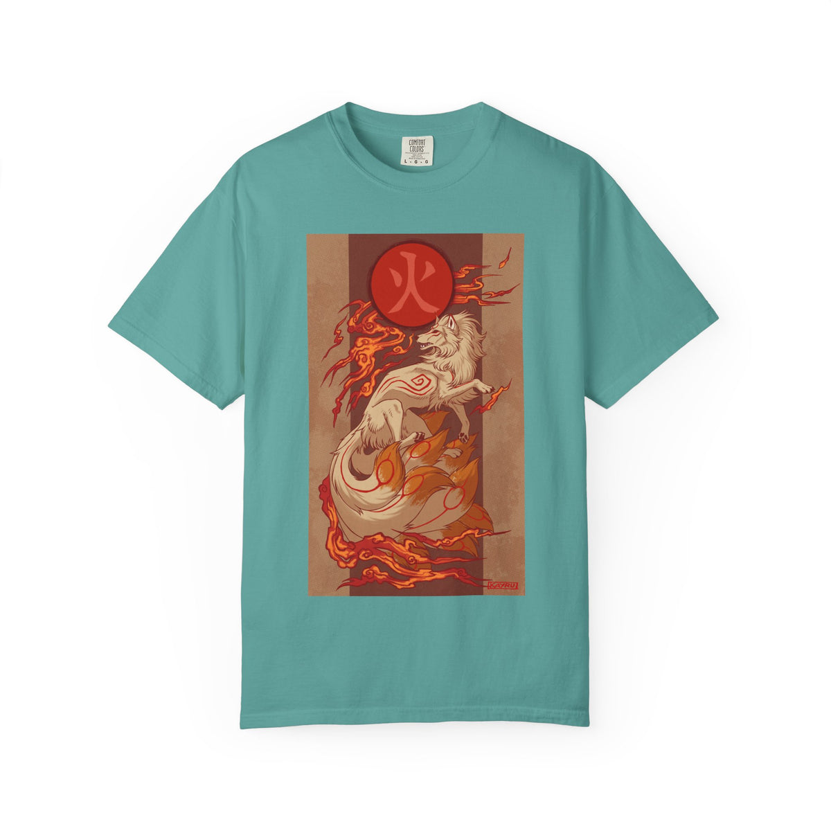 NineTails Pokémon Shirt x Okami Style Tee | Fox T-Shirt | Kitsune Shirt | Japanese Fox Tee | Art Anime Fire Spirit Mythical Creature Apparel