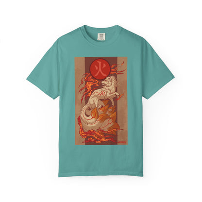 NineTails Pokémon Shirt x Okami Style Tee | Fox T-Shirt | Kitsune Shirt | Japanese Fox Tee | Art Anime Fire Spirit Mythical Creature Apparel