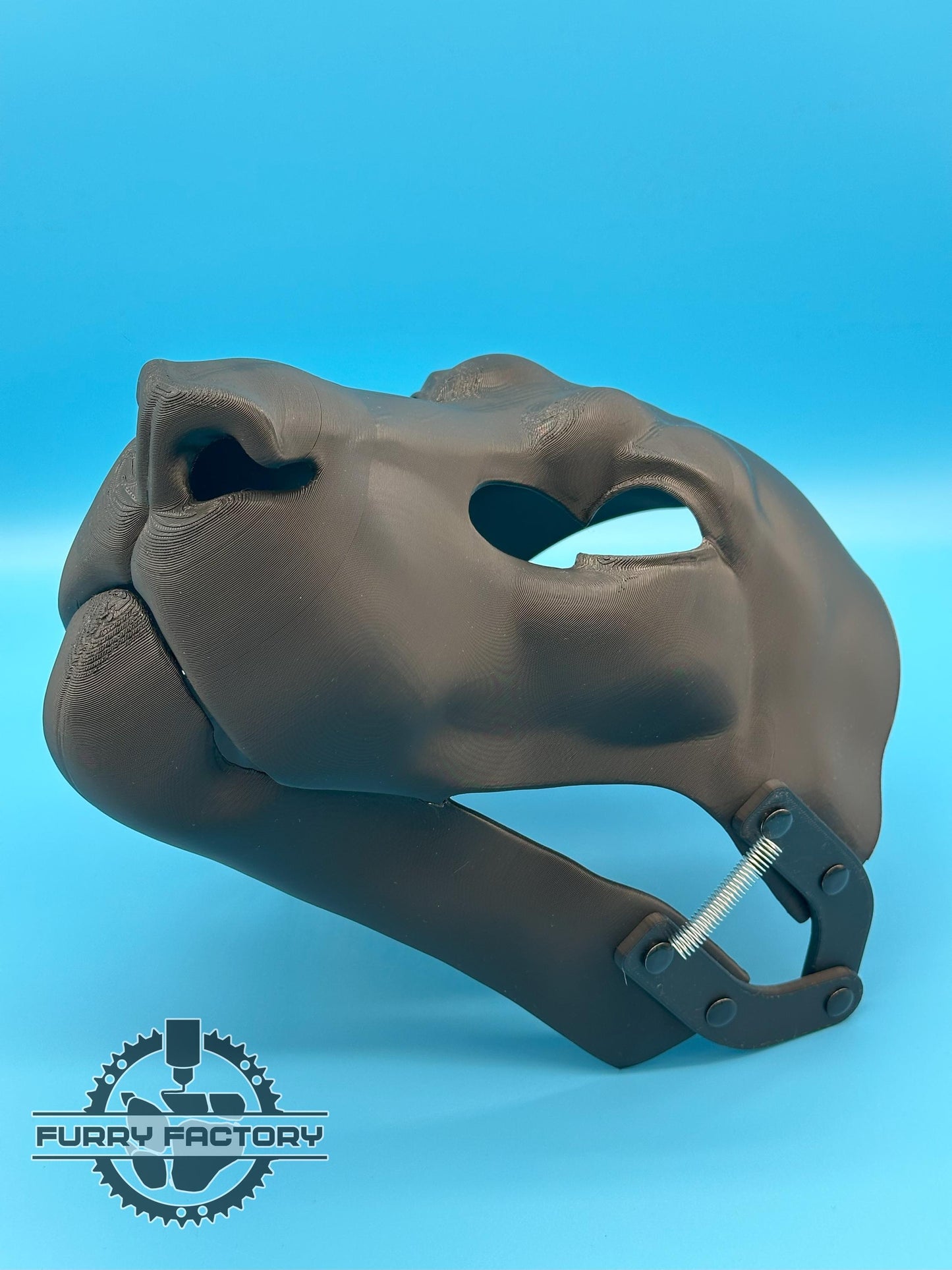 Tiger Fursuit Head Base: Realistic 3D Printed Moving Jaw Feline Big Cat Blank