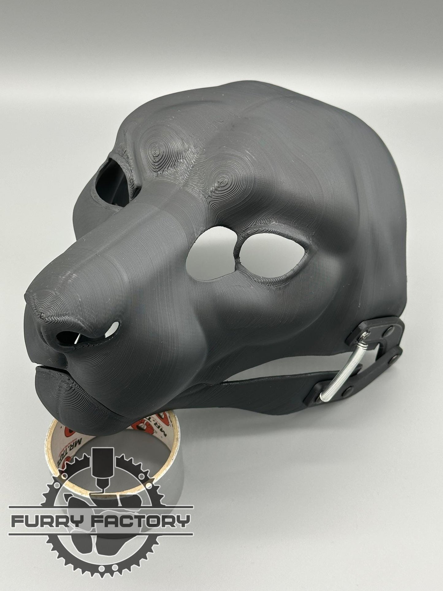 Snow Leopard Fursuit Head Base: Realistic 3D Printed Moving Jaw Feline Snep Blank