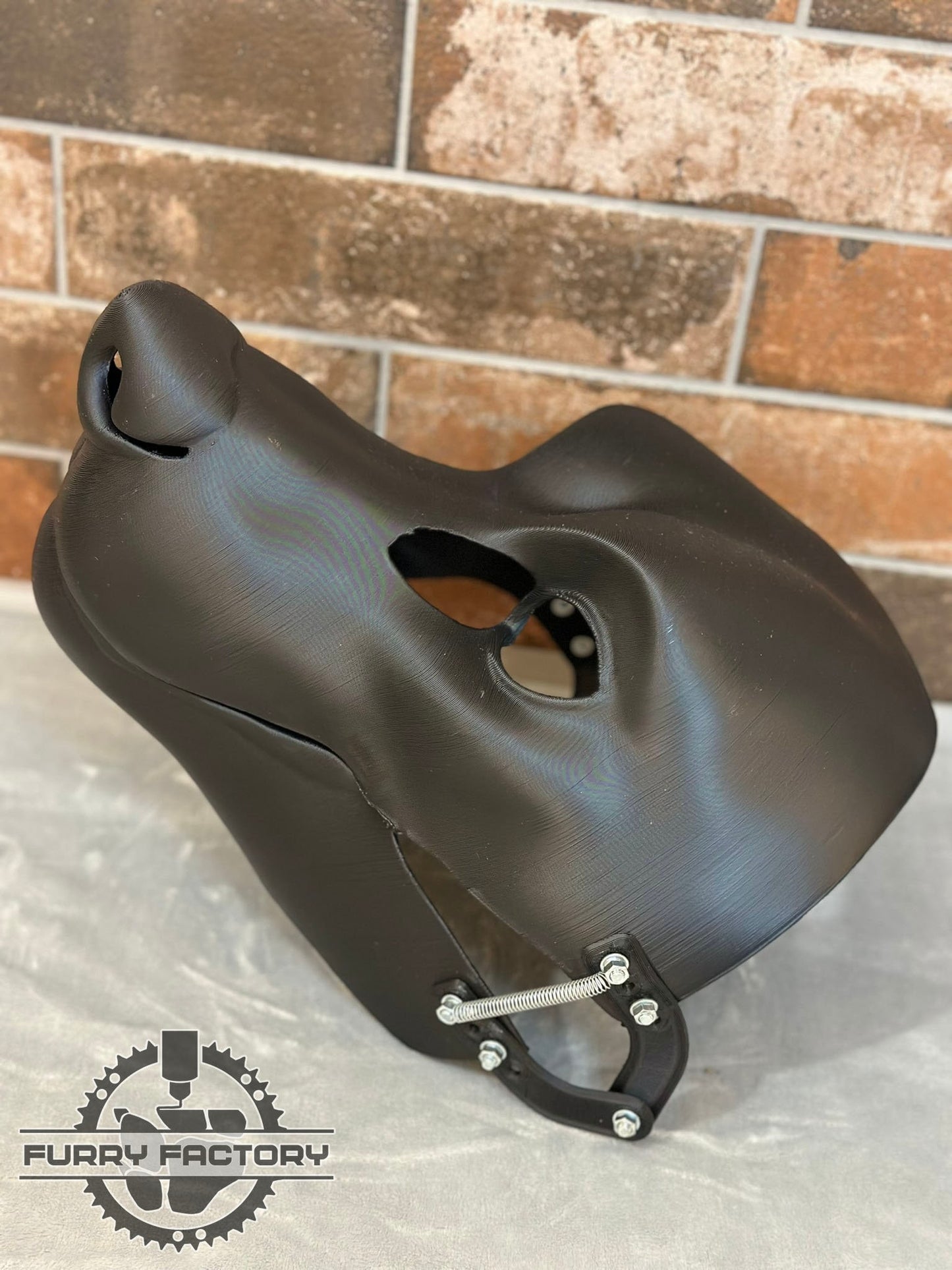 Canine Fursuit Head Base - Semi-Realistic 3D Printed Moving Jaw Blank