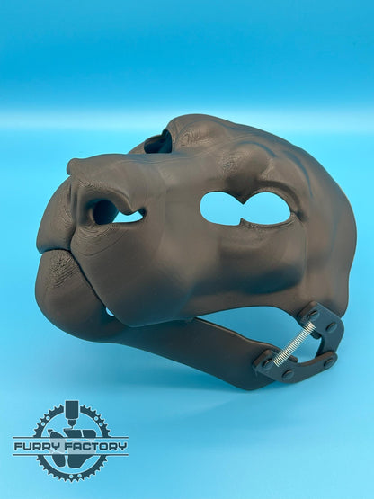Tiger Fursuit Head Base: Realistic 3D Printed Moving Jaw Feline Big Cat Blank