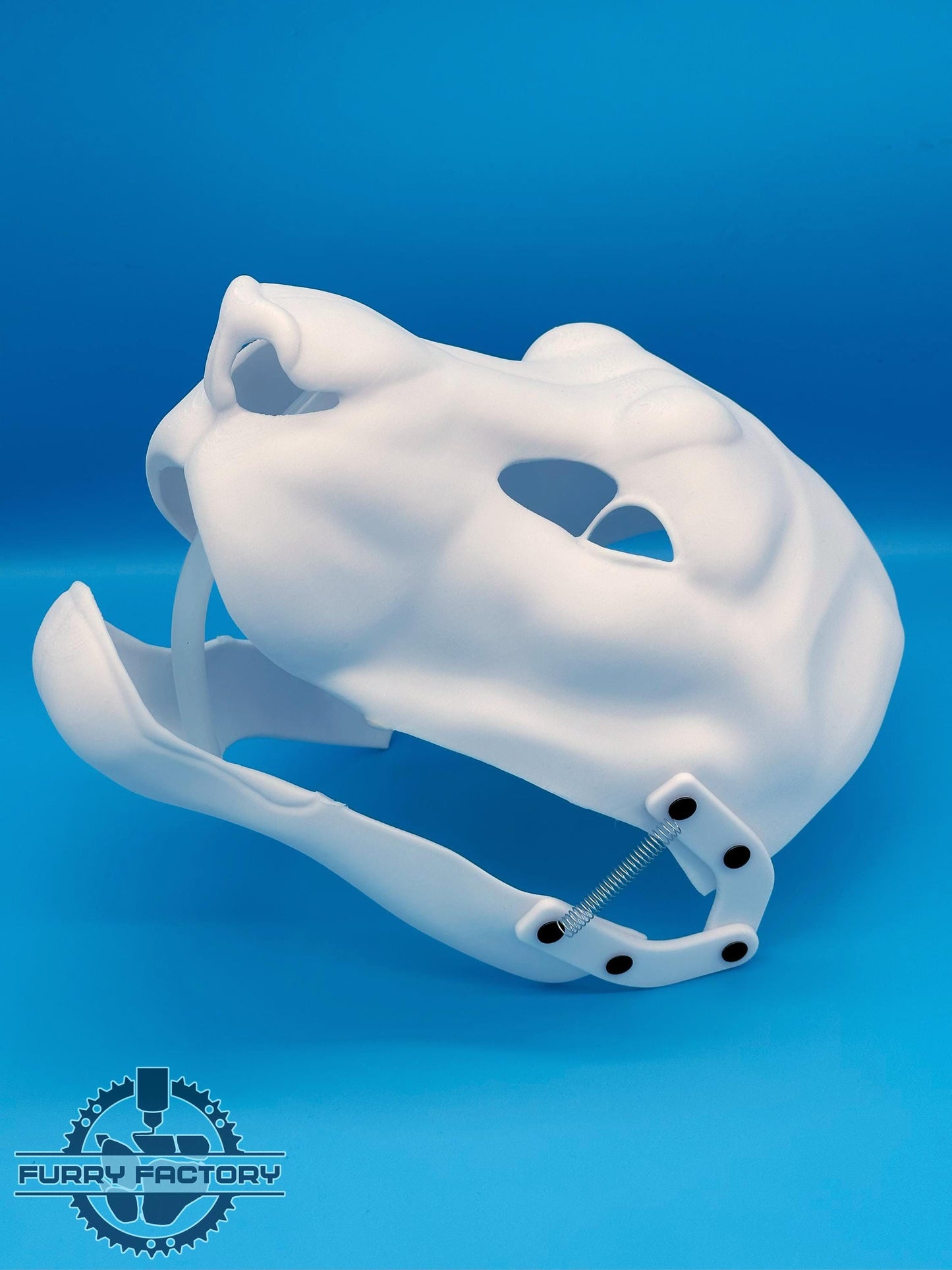 Lion Fursuit Head Base: Realistic 3D Printed Moving Jaw Feline DIY Blank