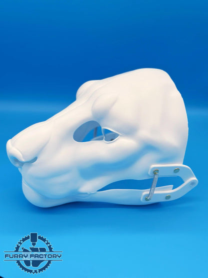Sabertooth-Fursuit-Kopf-Basis: Realistischer 3D-gedruckter beweglicher Kiefer vorgeschnittener Smilodon-Rohling