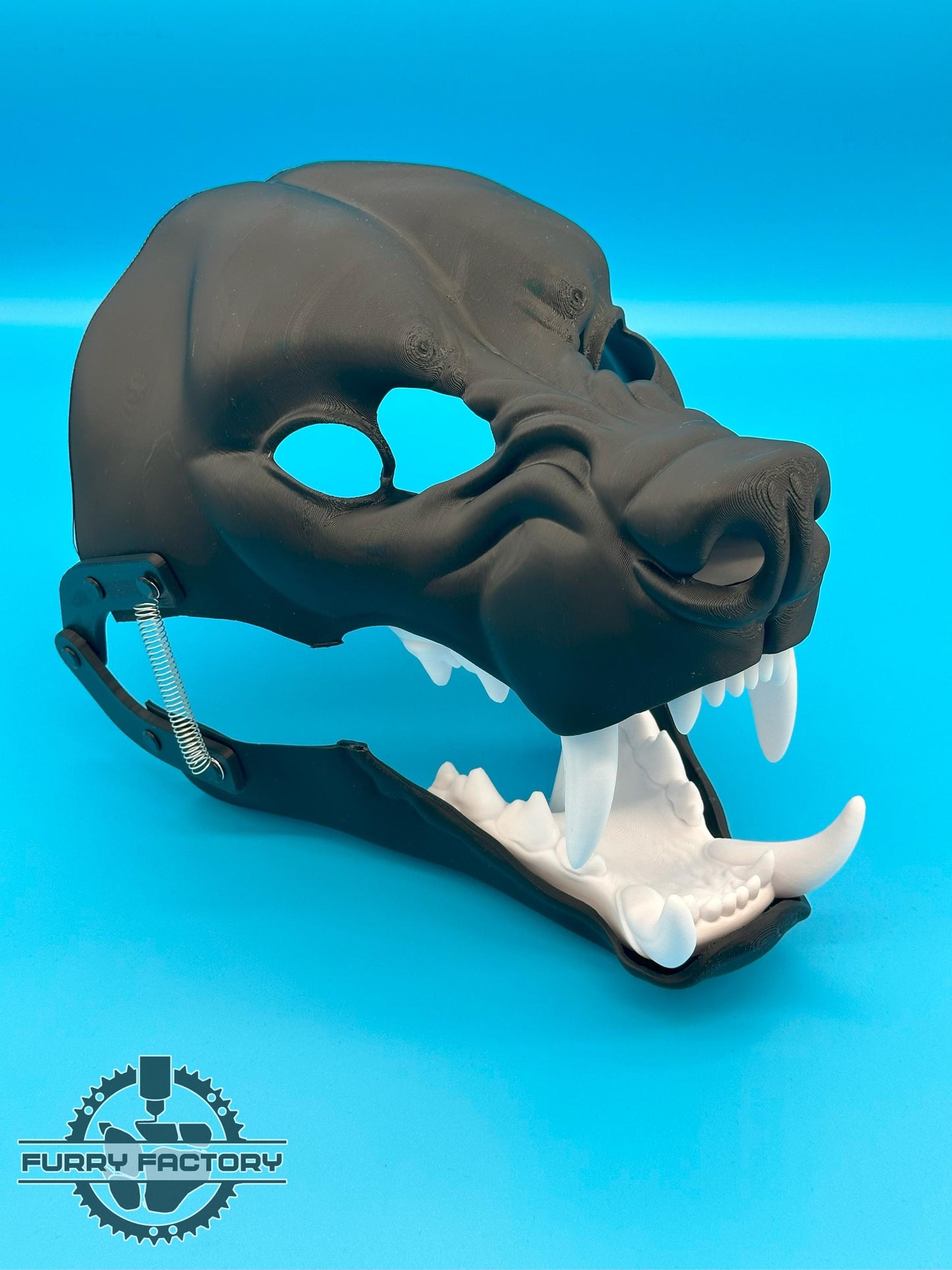 Snarl Hyena Fursuit Head Base Realistic 3D Printed Moving Jaw Teeth Set Blank