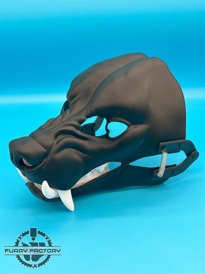 Snarl Hyena Fursuit Head Base Realistic 3D Printed Moving Jaw Teeth Set Blank