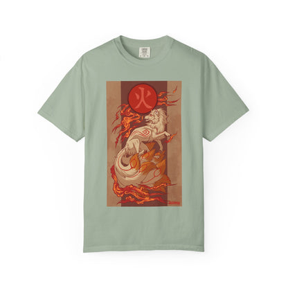 NineTails Pokémon Shirt x Okami Style Tee | Fox T-Shirt | Kitsune Shirt | Japanese Fox Tee | Art Anime Fire Spirit Mythical Creature Apparel