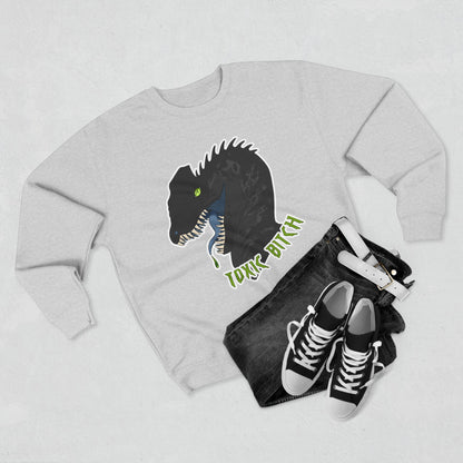Dilophosaurus Dinosaur "Toxic Bitch" Crewneck Sweatshirt