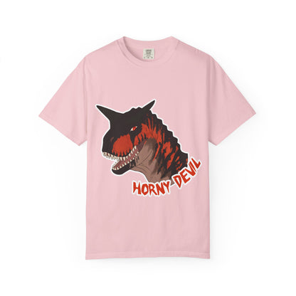 Carnotaurus Dinosaur Graphic Tee: Vintage Zine Style, Ring-Spun Cotton (Adults)