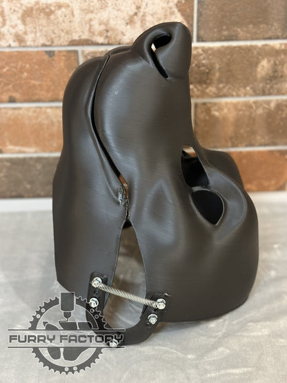 Canine Fursuit Head Base - Semi-Realistic 3D Printed Moving Jaw Blank