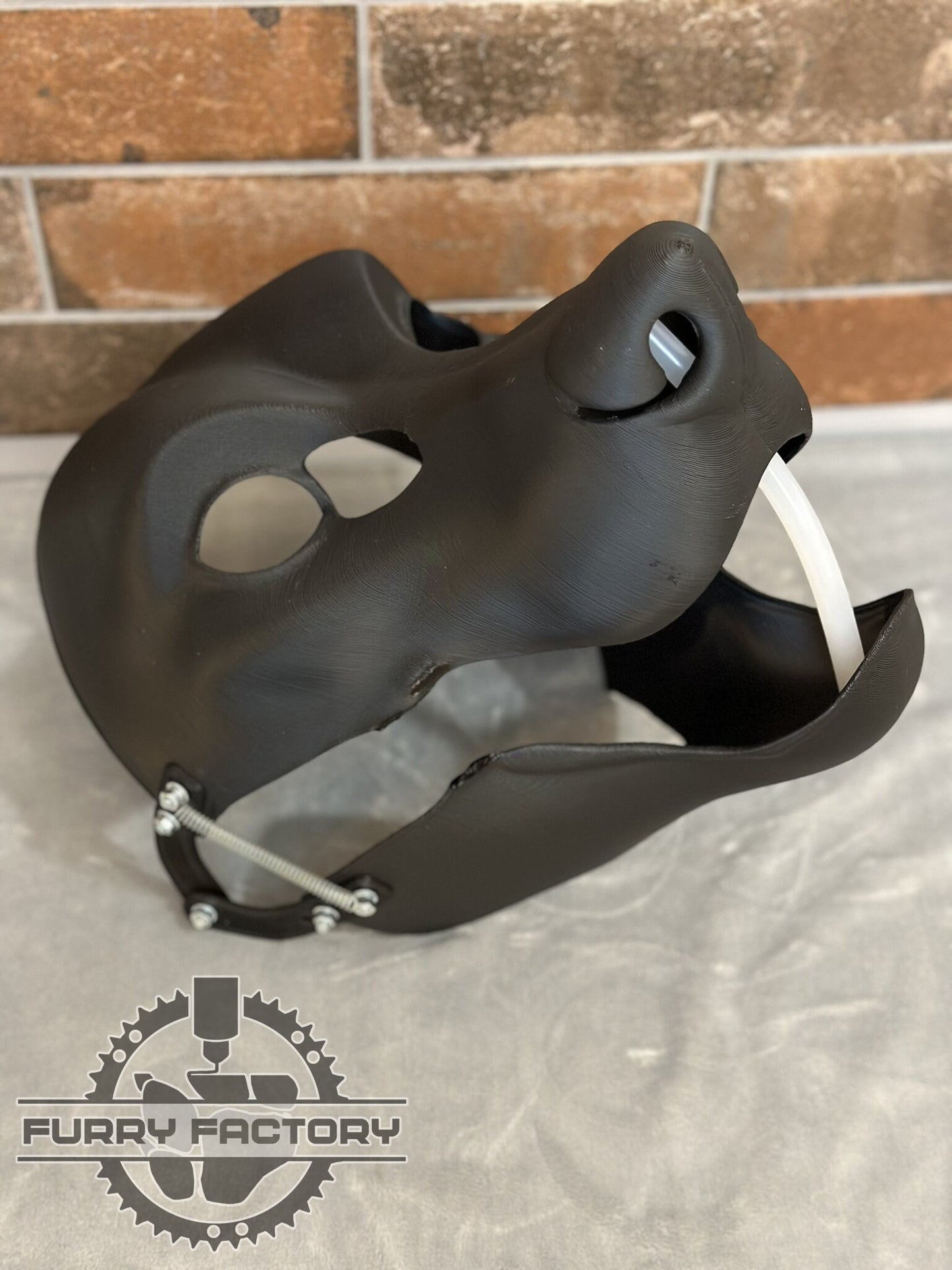 Canine Fursuit Head Base - Semi-Realistic 3D Printed Moving Jaw Blank