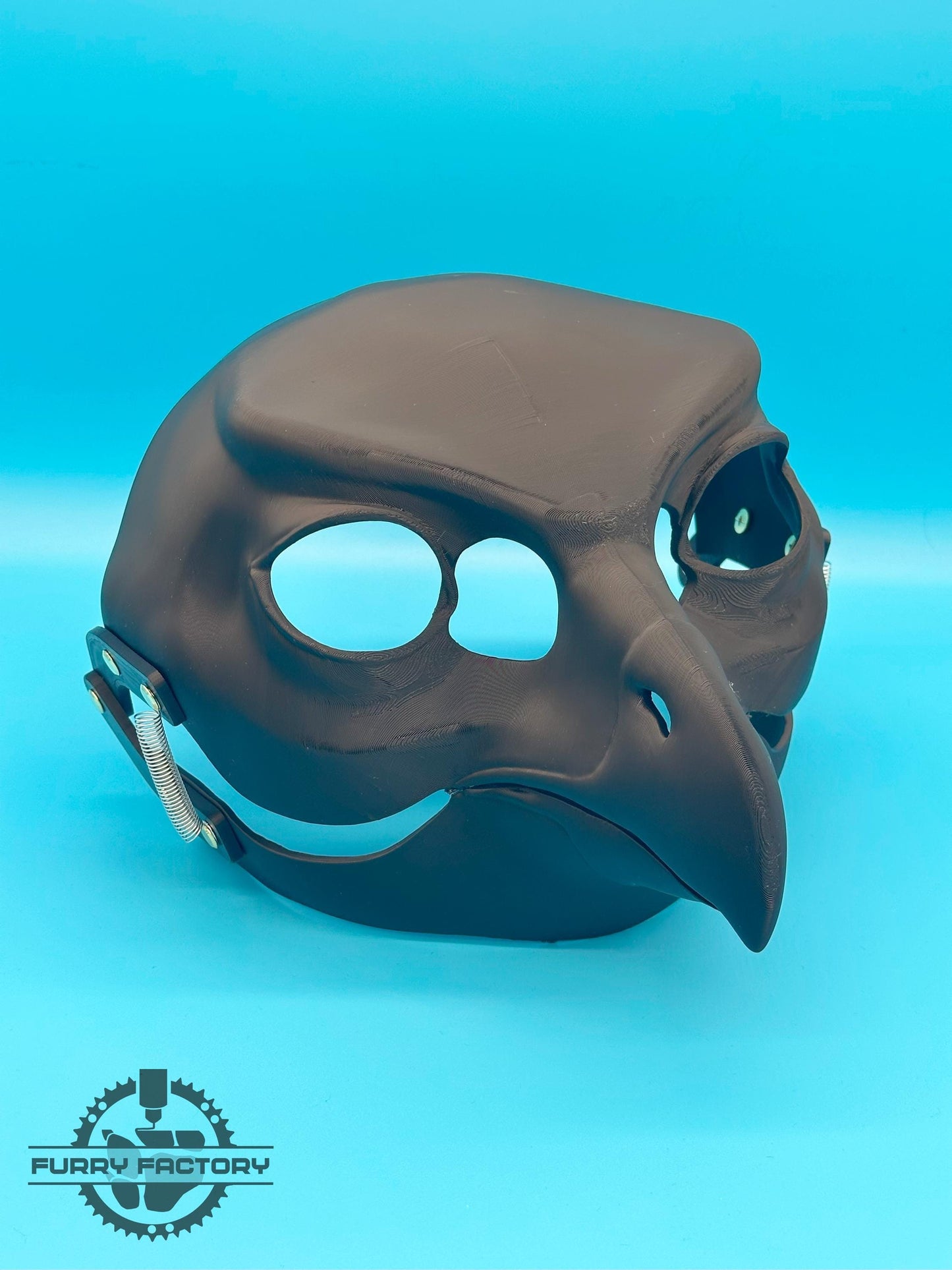 Owl Fursuit Head Base: Realistic 3D Printed Moving Jaw Avian Bird Blank