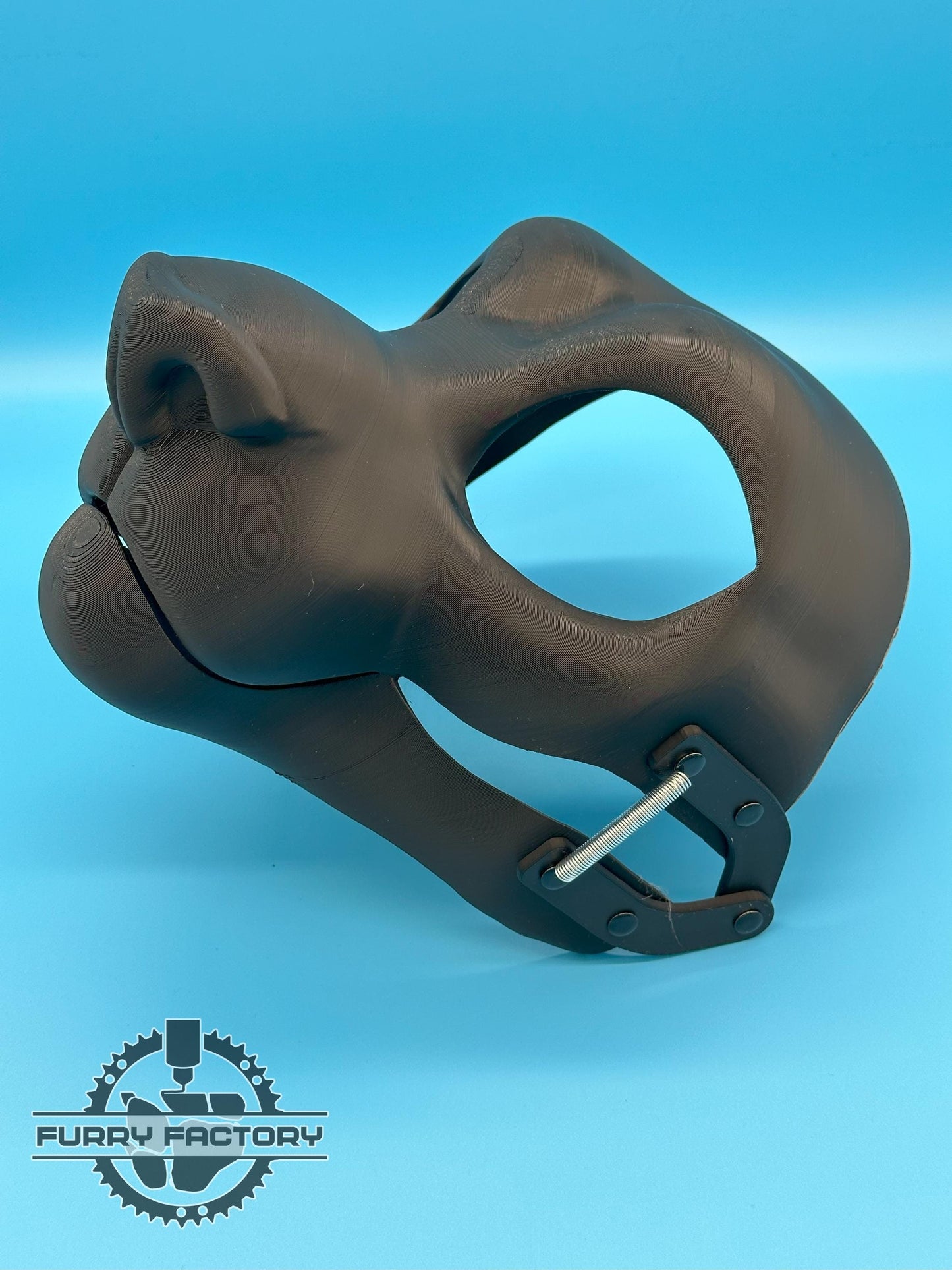 Feline Fursuit Head Base: Semi-Toony 3D Printed Moving Jaw Cat Blank