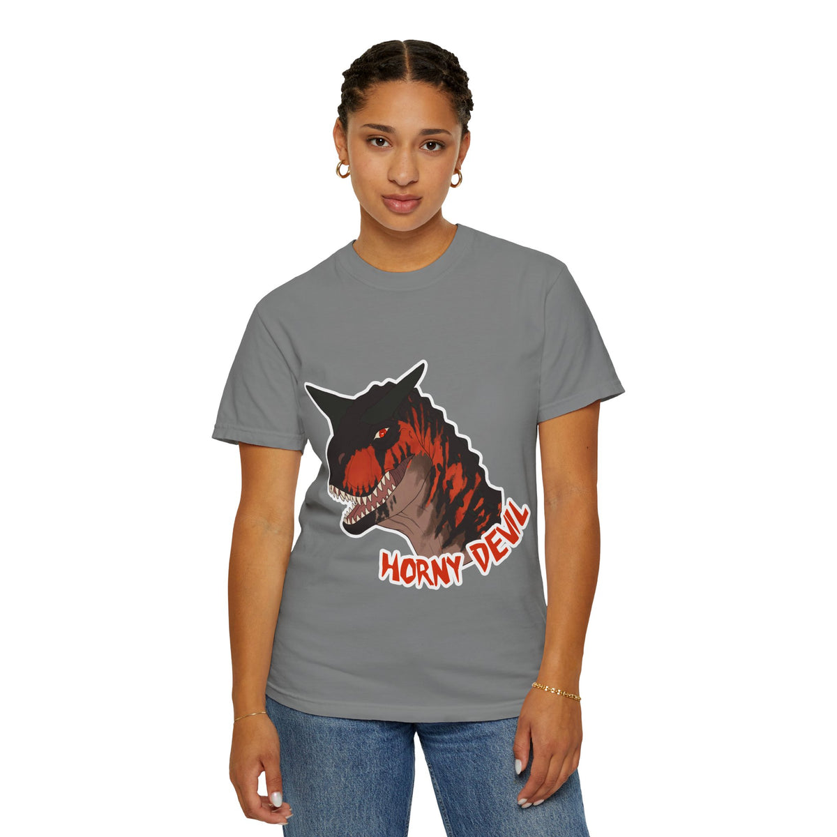 Carnotaurus Dinosaur Graphic Tee: Vintage Zine Style, Ring-Spun Cotton (Adults)