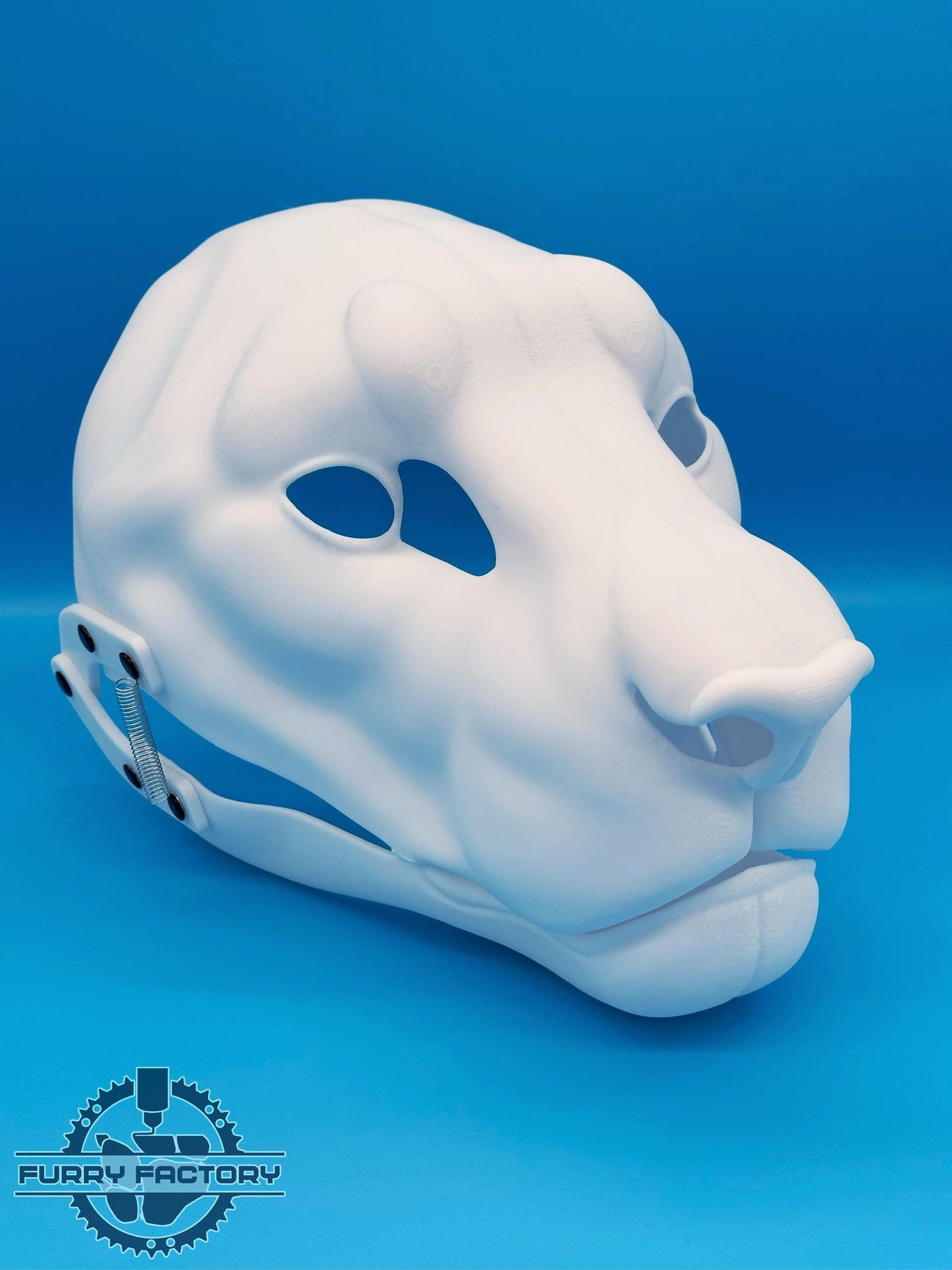 Lion Fursuit Head Base: Realistic 3D Printed Moving Jaw Feline DIY Blank
