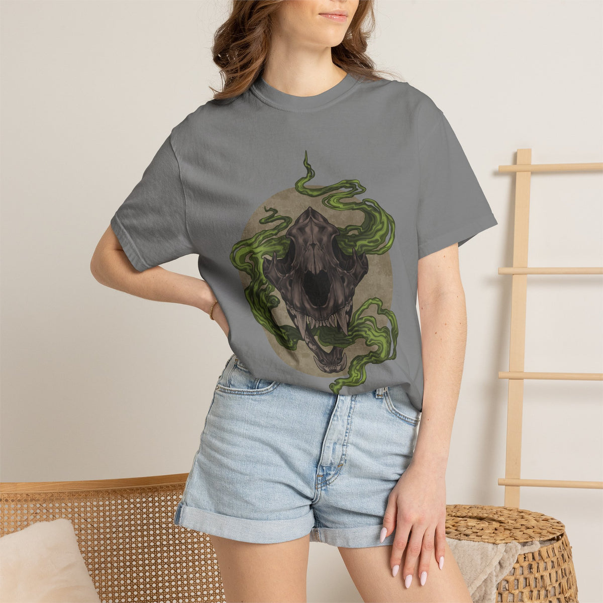 Tiger Skull Creature Shirt | Gothic Animal Tee | Supernatural Art