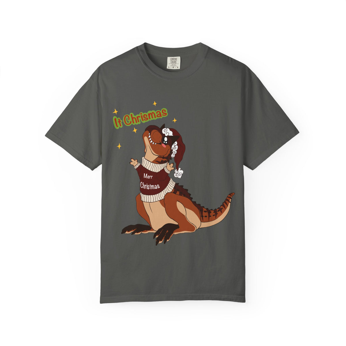 Carnotaurus in Santa Hat | It Christmas Meme | Christmas T-Shirt | Dinosaur Christmas Tee | Dinosaur Lover Gift | Dino Holiday Sweater