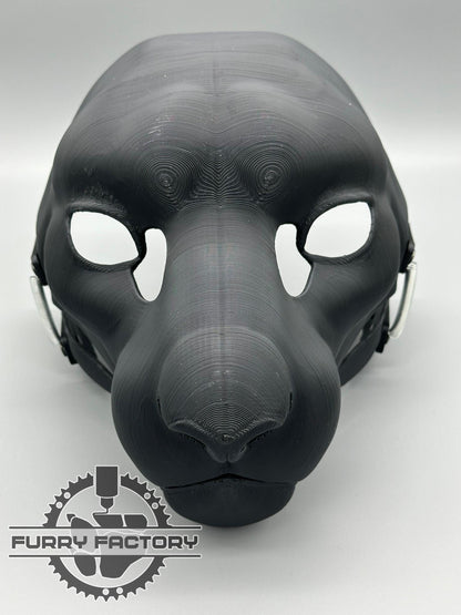 Snow Leopard Fursuit Head Base: Realistic 3D Printed Moving Jaw Feline Snep Blank