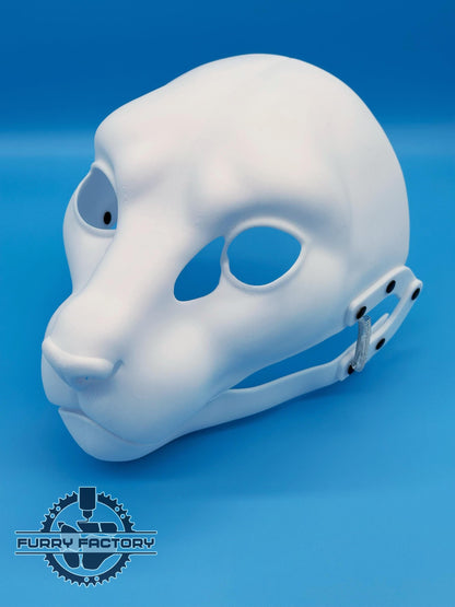 Cat head base, 3D printed, realistic feline mask base, moving jaw