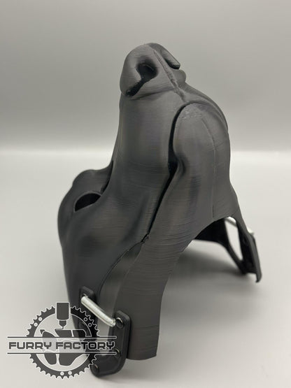 Wolf Fursuit Head Base: Realistischer 3D-gedruckter, beweglicher Kiefer mit Scharnier zum Selbermachen, roh
