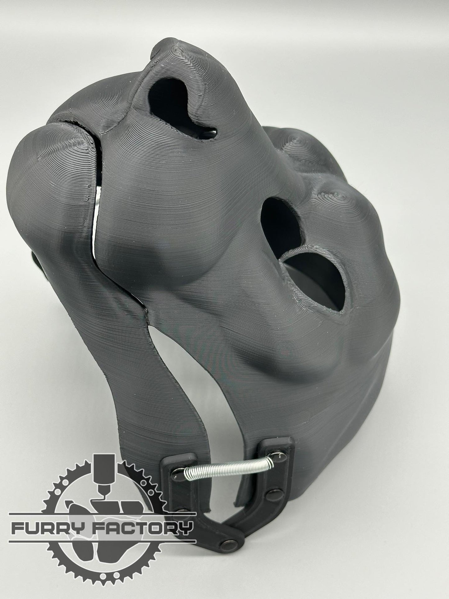 Snow Leopard Fursuit Head Base: Realistic 3D Printed Moving Jaw Feline Snep Blank