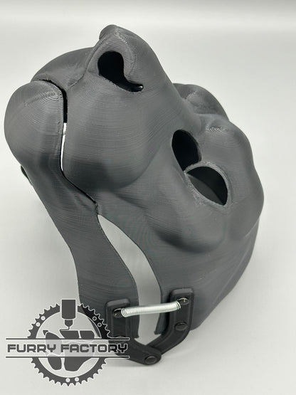 Snow Leopard Fursuit Head Base: Realistic 3D Printed Moving Jaw Feline Snep Blank