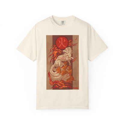 NineTails Pokémon Shirt x Okami Style Tee | Fox T-Shirt | Kitsune Shirt | Japanese Fox Tee | Art Anime Fire Spirit Mythical Creature Apparel