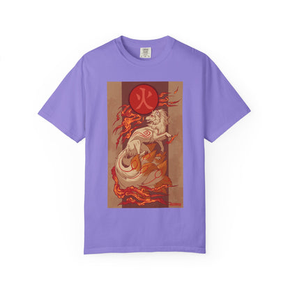 NineTails Pokémon Shirt x Okami Style Tee | Fox T-Shirt | Kitsune Shirt | Japanese Fox Tee | Art Anime Fire Spirit Mythical Creature Apparel