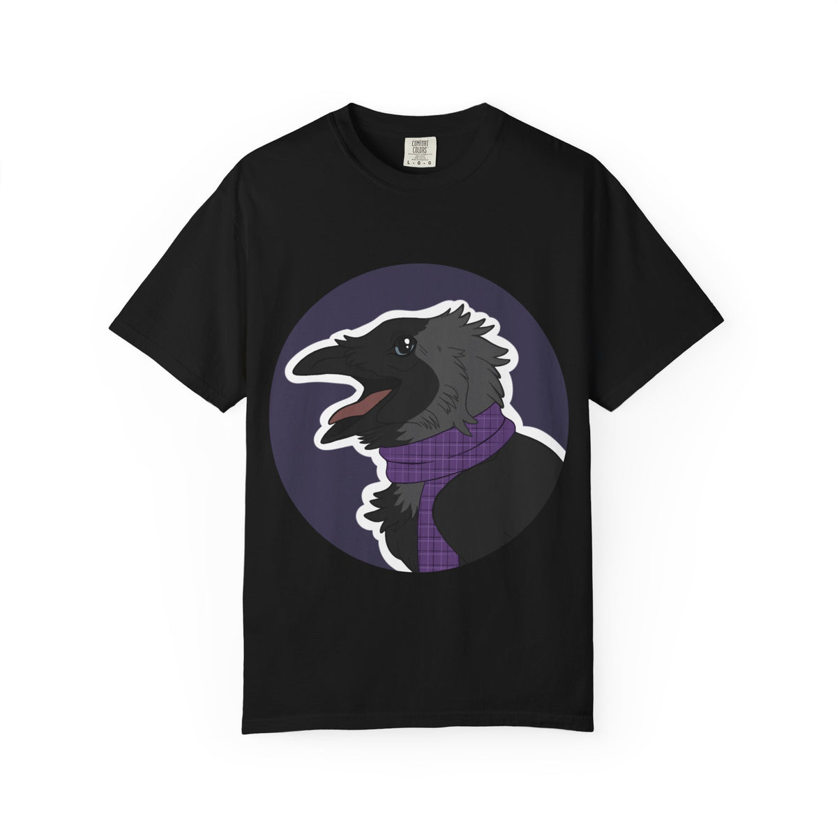 Raven Portrait T-Shirt | Raven with Scarf Graphic Tee