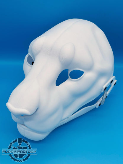Lion Fursuit Head Base: Realistic 3D Printed Moving Jaw Feline DIY Blank