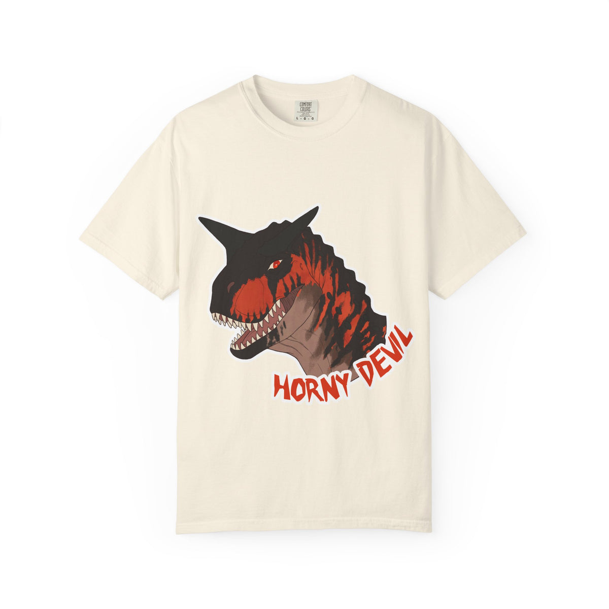 Carnotaurus Dinosaur Graphic Tee: Vintage Zine Style, Ring-Spun Cotton (Adults)