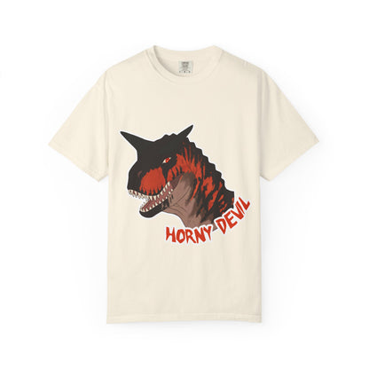 Carnotaurus Dinosaur Graphic Tee: Vintage Zine Style, Ring-Spun Cotton (Adults)