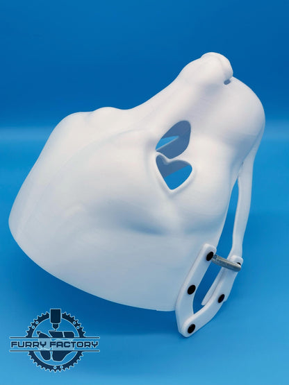 Cat head base, 3D printed, realistic feline mask base, moving jaw