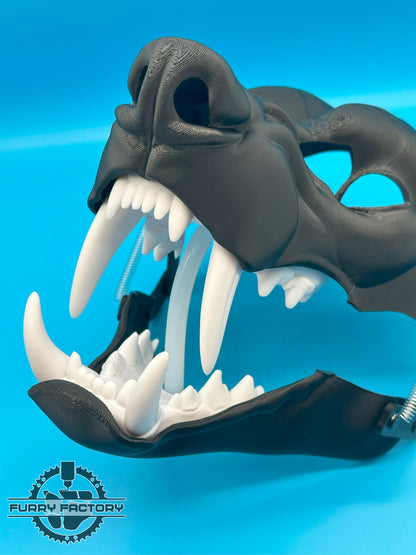 Snarl Hyena Fursuit Head Base Realistic 3D Printed Moving Jaw Teeth Set Blank