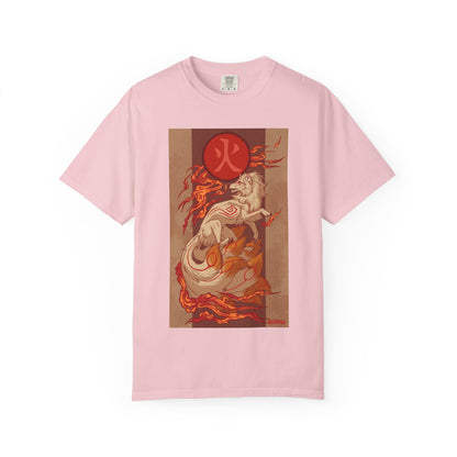 NineTails Pokémon Shirt x Okami Style Tee | Fox T-Shirt | Kitsune Shirt | Japanese Fox Tee | Art Anime Fire Spirit Mythical Creature Apparel