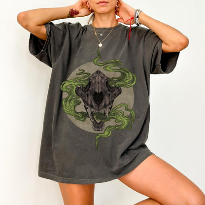 Tiger Skull Creature Shirt | Gothic Animal Tee | Supernatural Art
